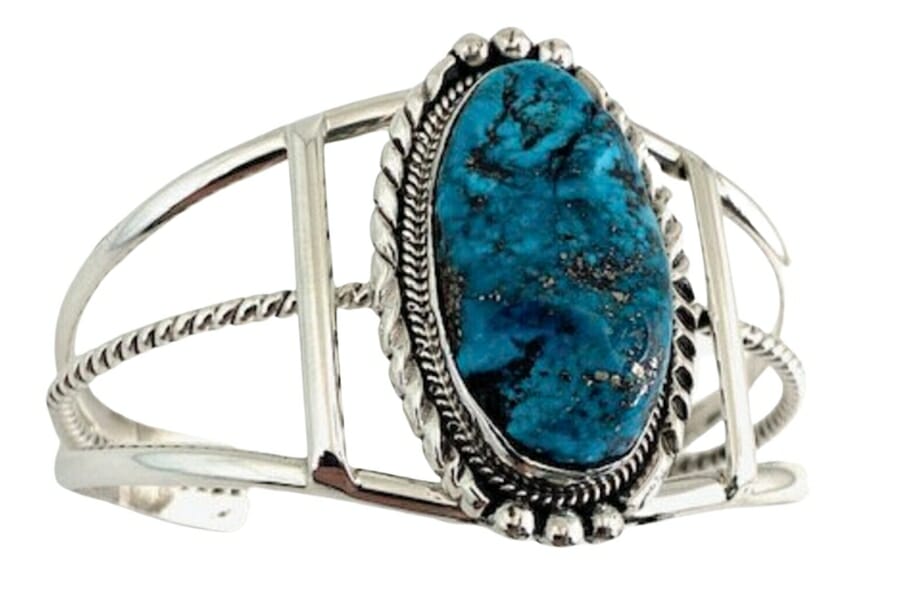 A gorgeous Morenci turquoise silver bangle 