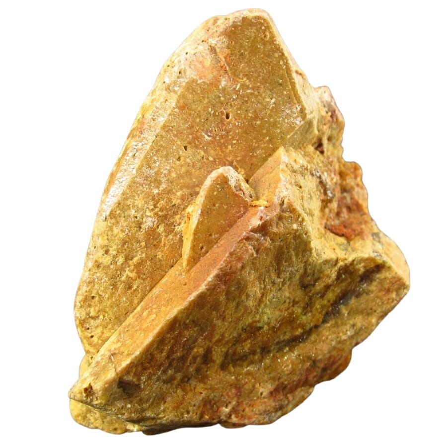 A gorgeous yellow monazite formation with a rough surface