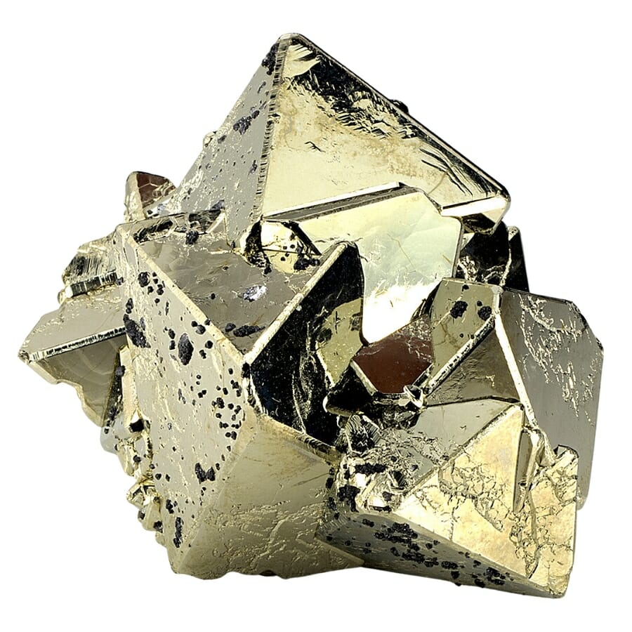 An elegant and shiny pyrite crystal that resembles gold