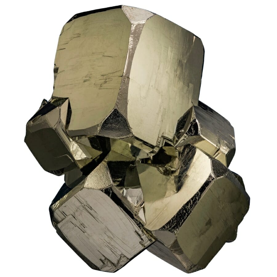 Cubed golden pyrite crystals