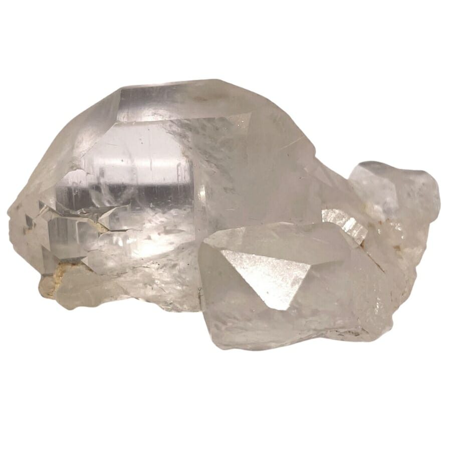 A clear and transparent calcite with a unique shape