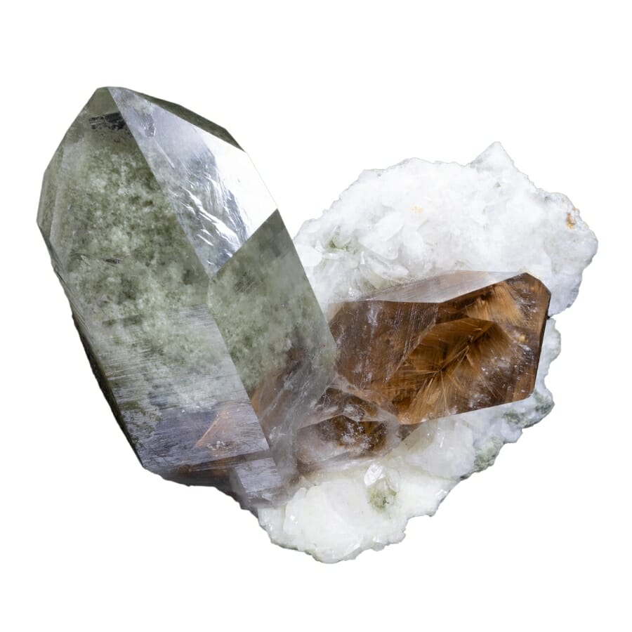 A rare deposit of quartz along with other minerals attached to it