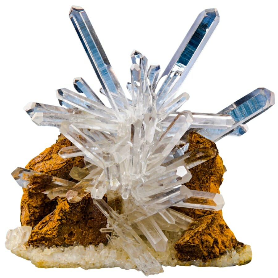 Pristine clear quartz cluster