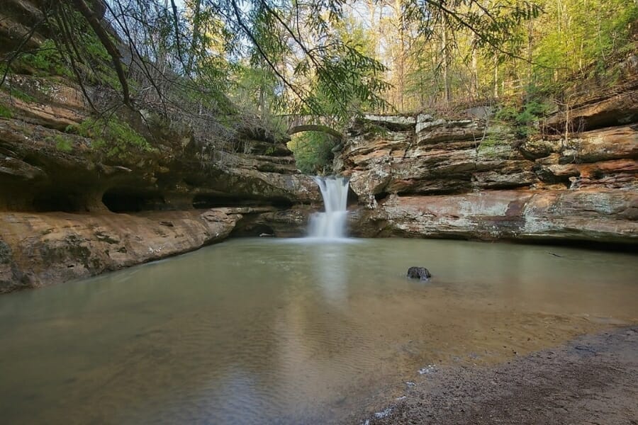 A gorgeous hidden tiny waterfall along raccoon creek