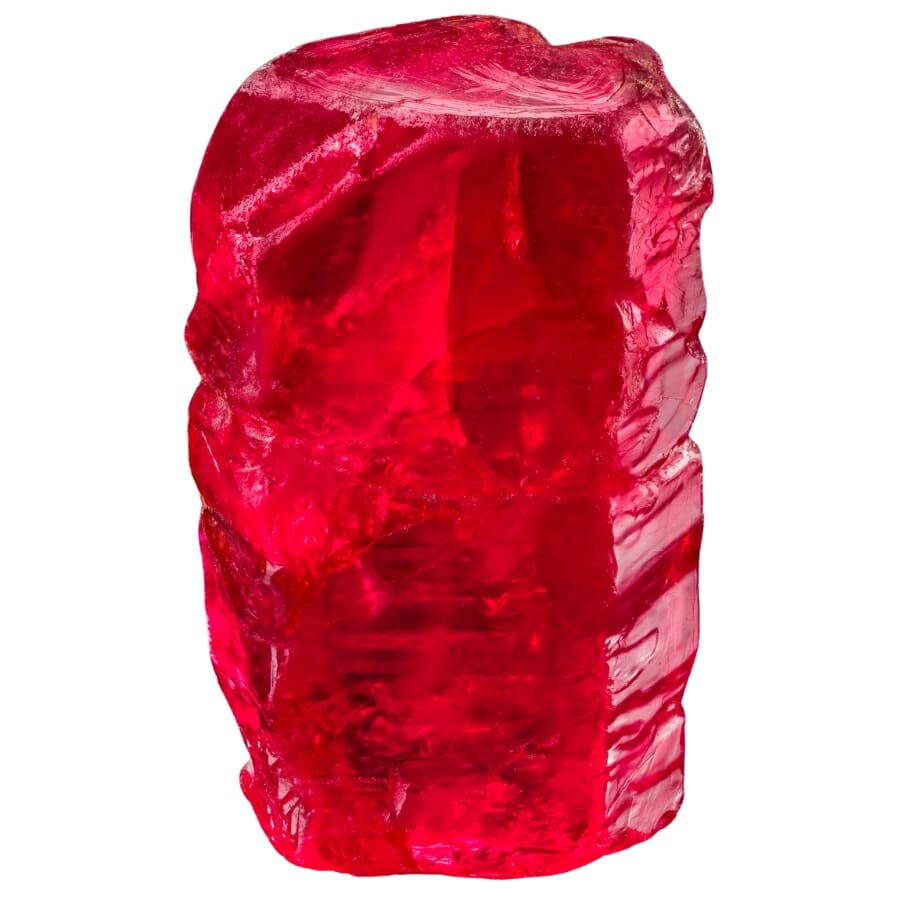 Vibrant cherry red ruby specimen