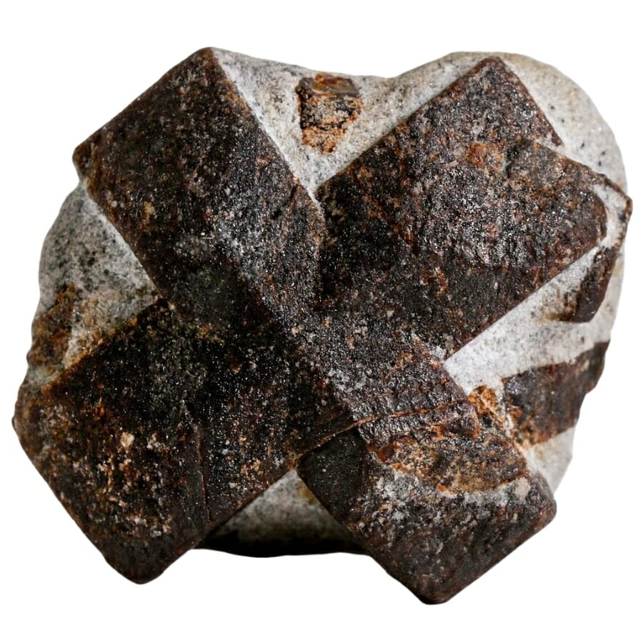 Stunning staurolite clearing showing a brown-colored cross