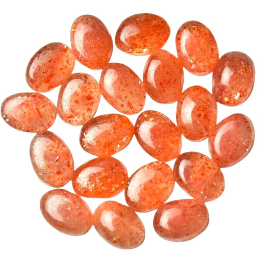 Polished pieces of sunstones