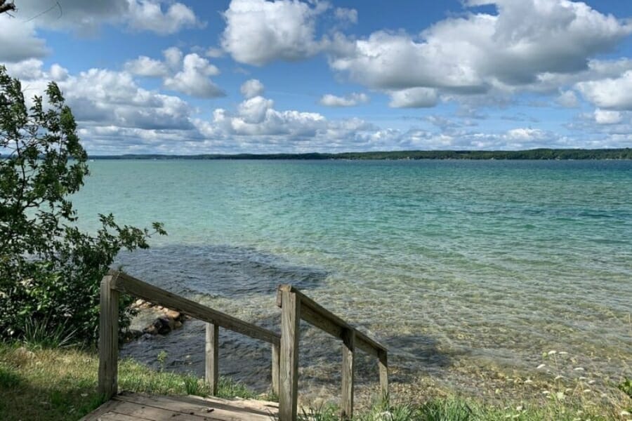 Serene, calm, and clear waters of Torch Lake
