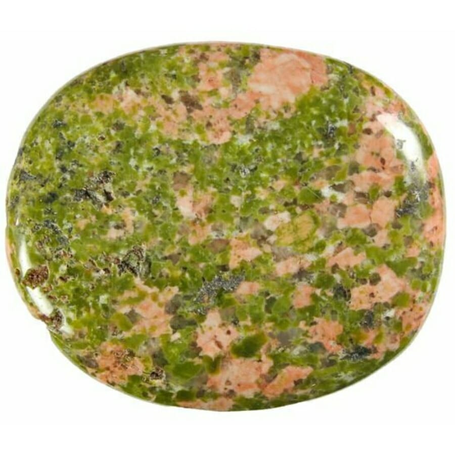 A brilliant unakite gemstone with patterns like grasslands