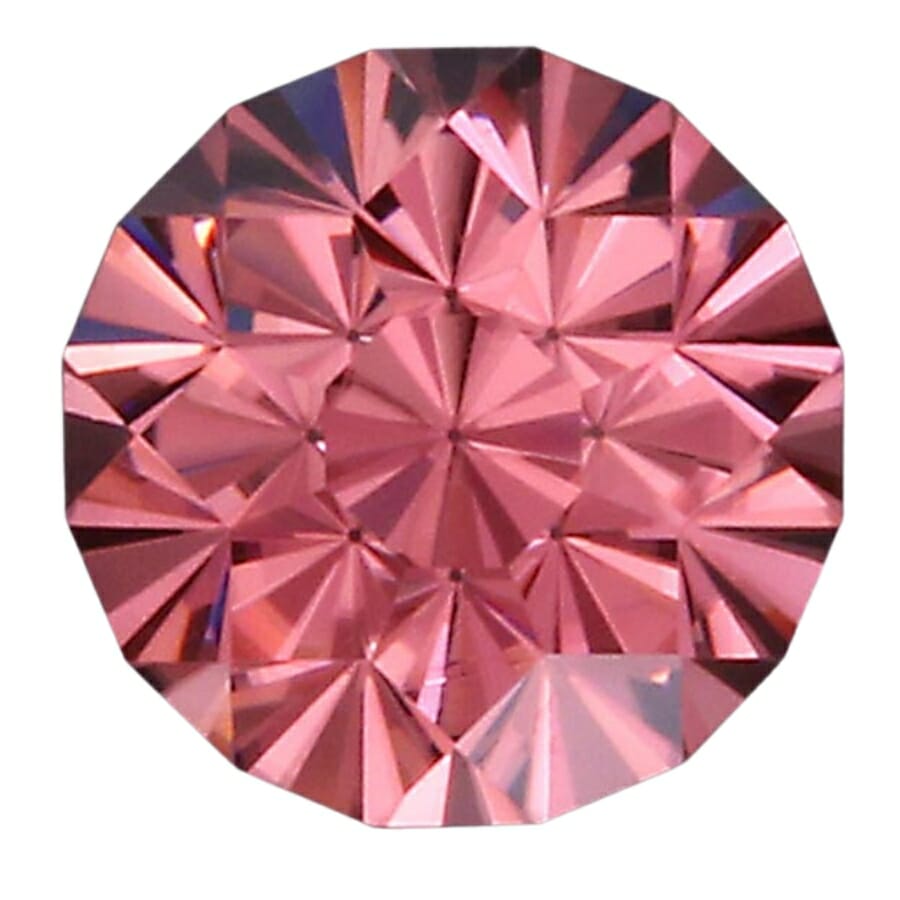 A brilliant red-ish pink zircon crystal
