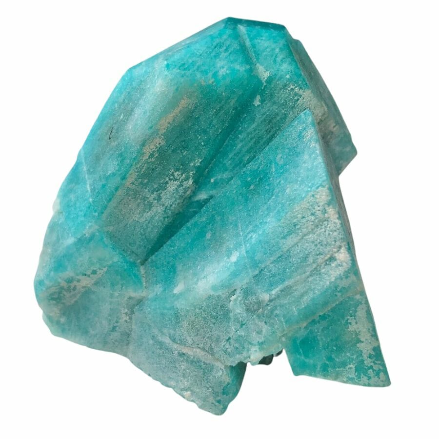rough chunk of blue-green amazonite