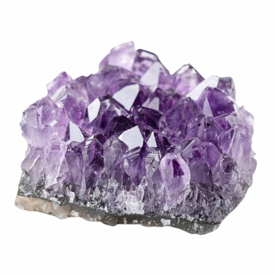 cluster of purple amethyst crystals