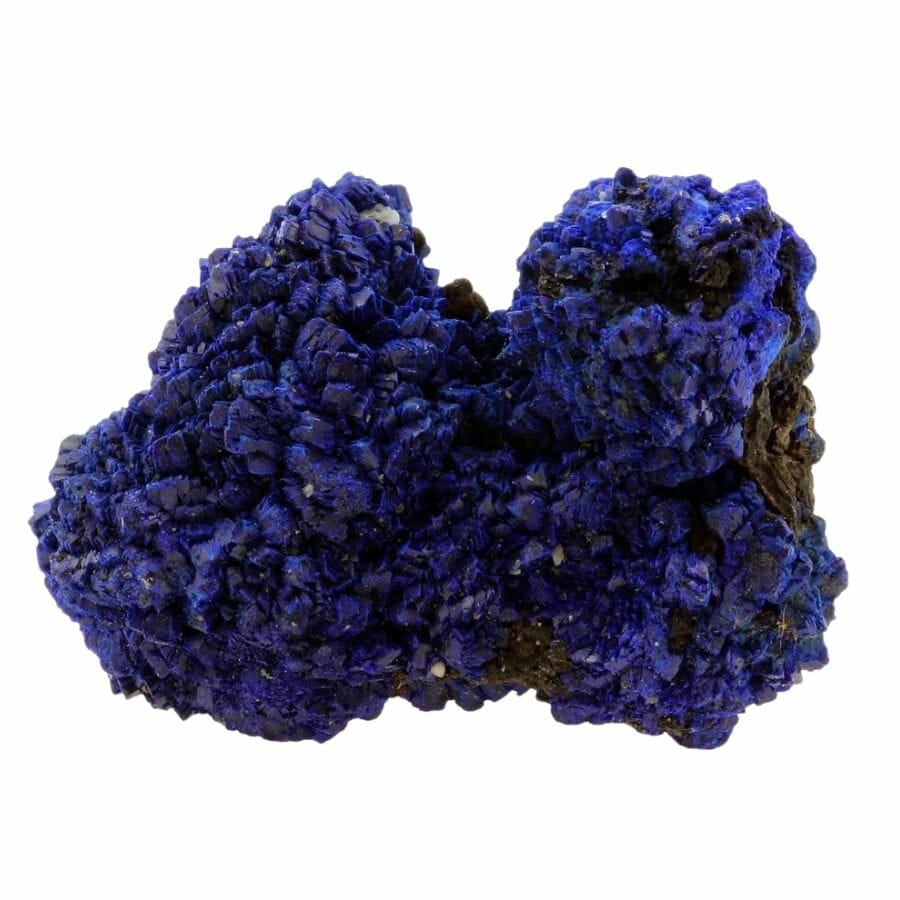 cluster of deep blue azurite crystal nuggets