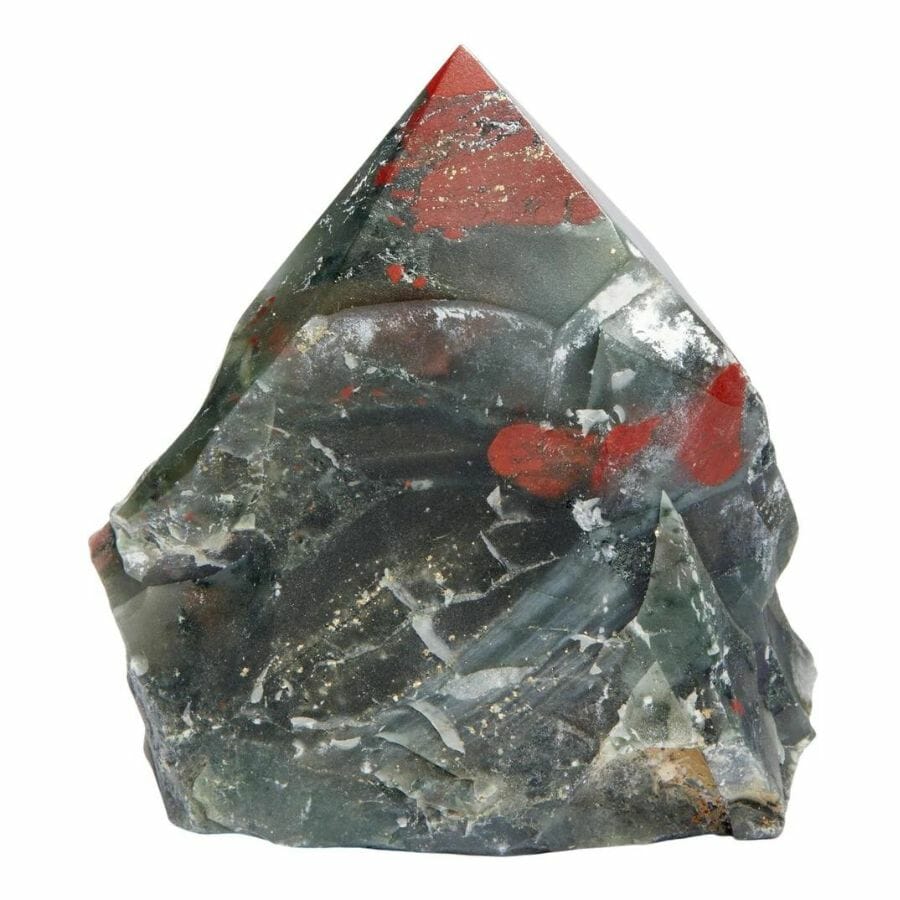 rough green-gray bloodstone with bright red flecks
