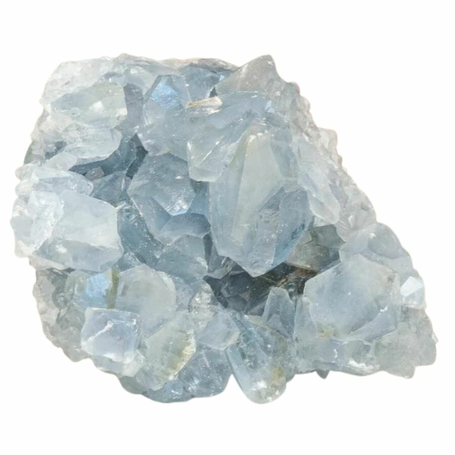cluster of pale blue celestite crystals