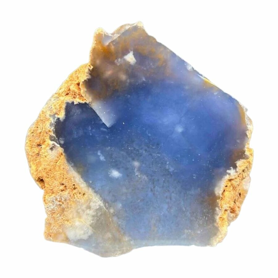 polished blue chalcedony cross-section