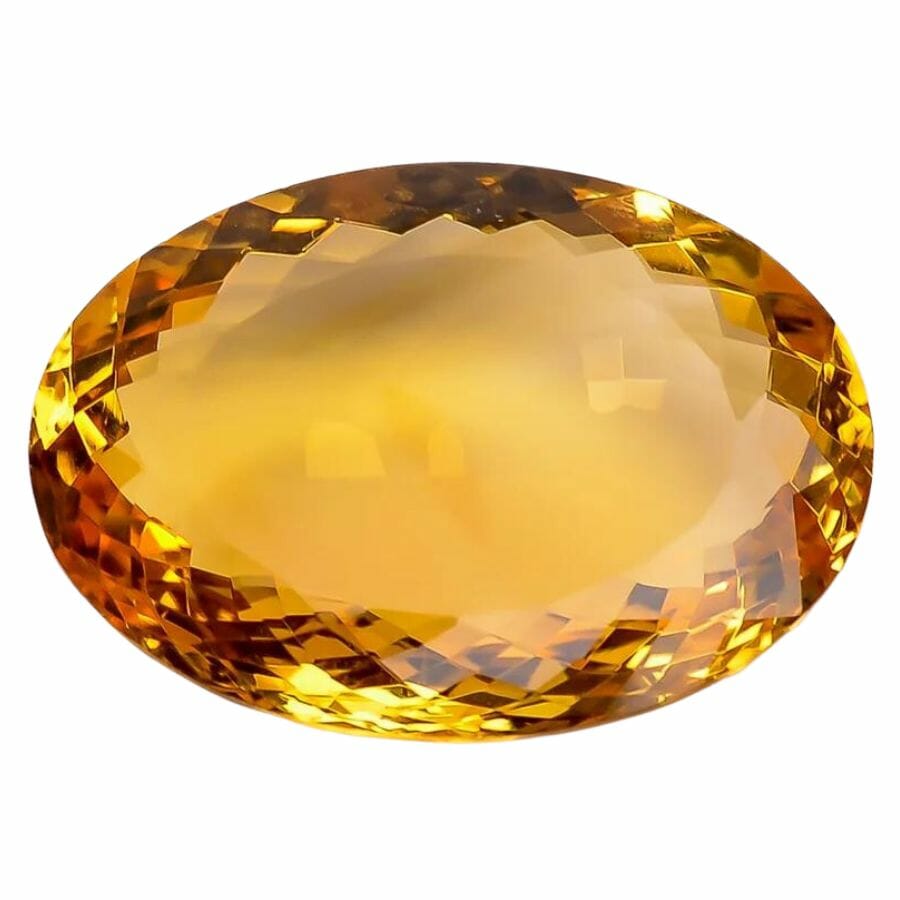 loose orange oval citrine gem