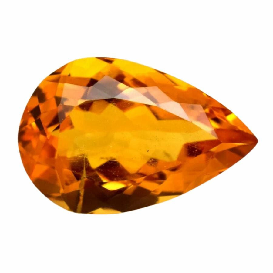 pear cut orange citrine