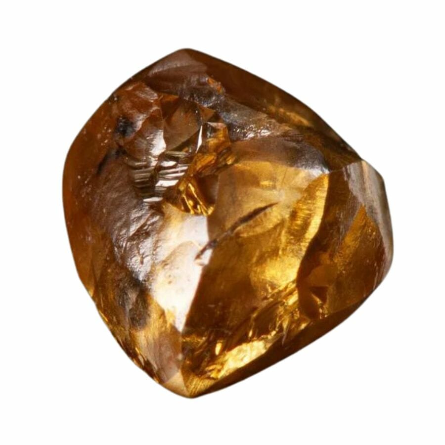 piece of rough orange diamond
