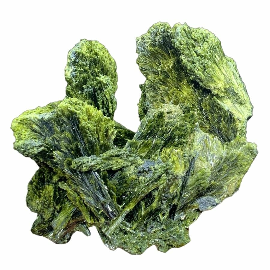 cluster of bright green epidote crystals