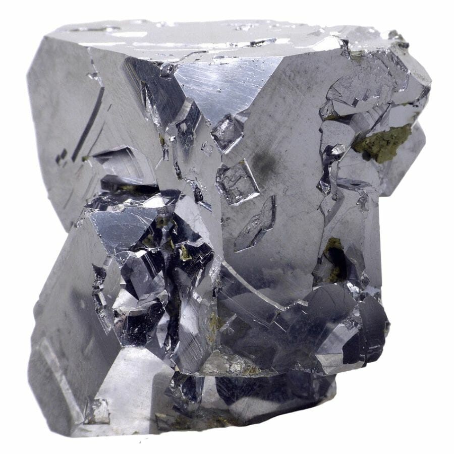 cubic chunk of metallic galena crystals
