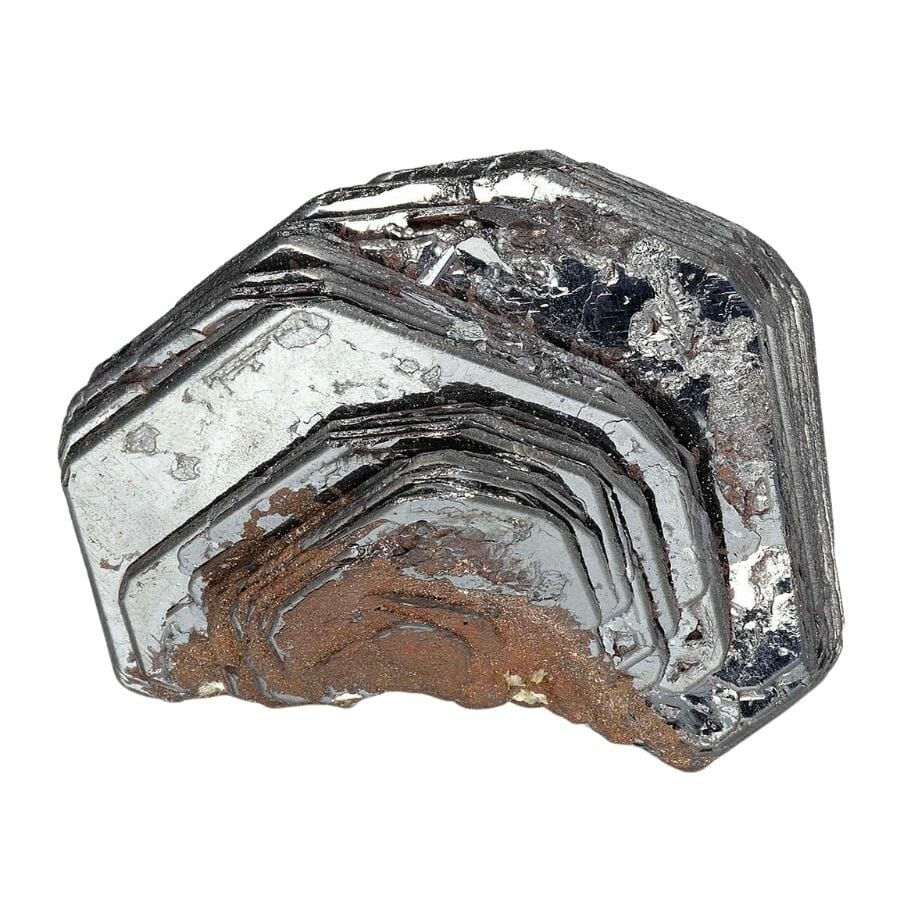 cluster of flat metallic hematite crystals