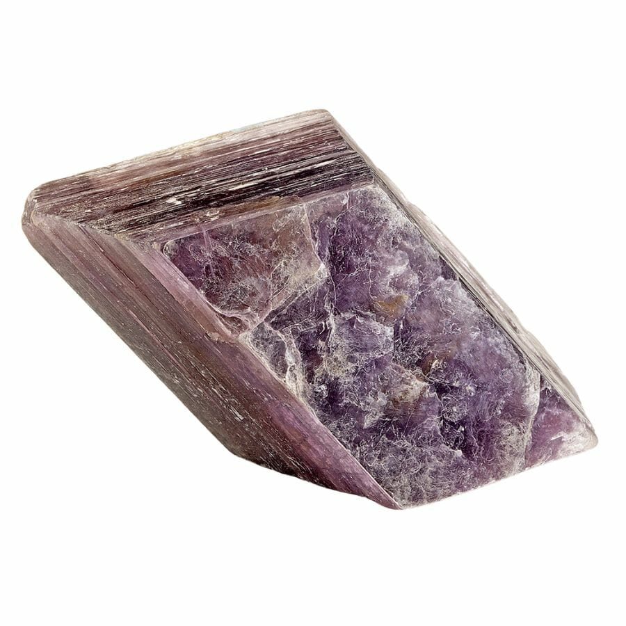 purple rhombus-shaped lepidolite crystal