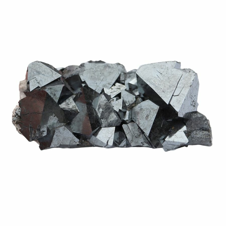 metallic gray magnetite crystal cluster