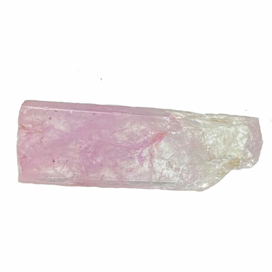 prism-like white and pink piece of morganite