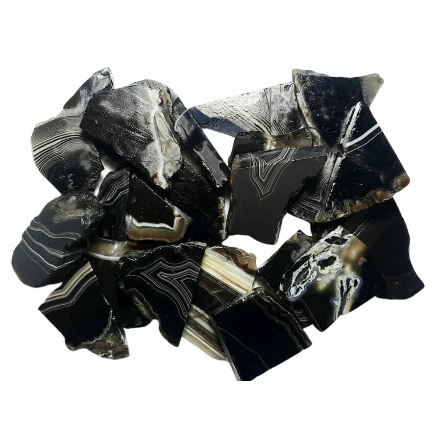 shards of onyx with black and white bands