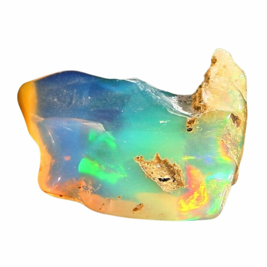 rough blue and green opal