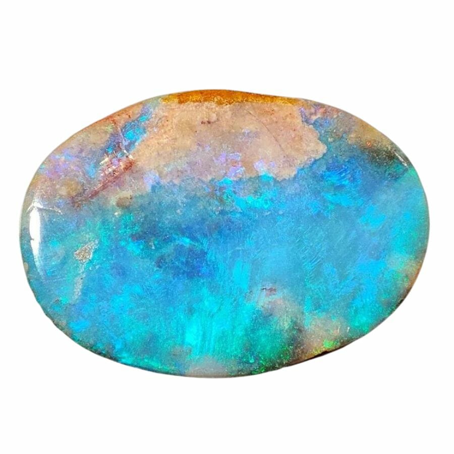 polished opal with various green-blue hues