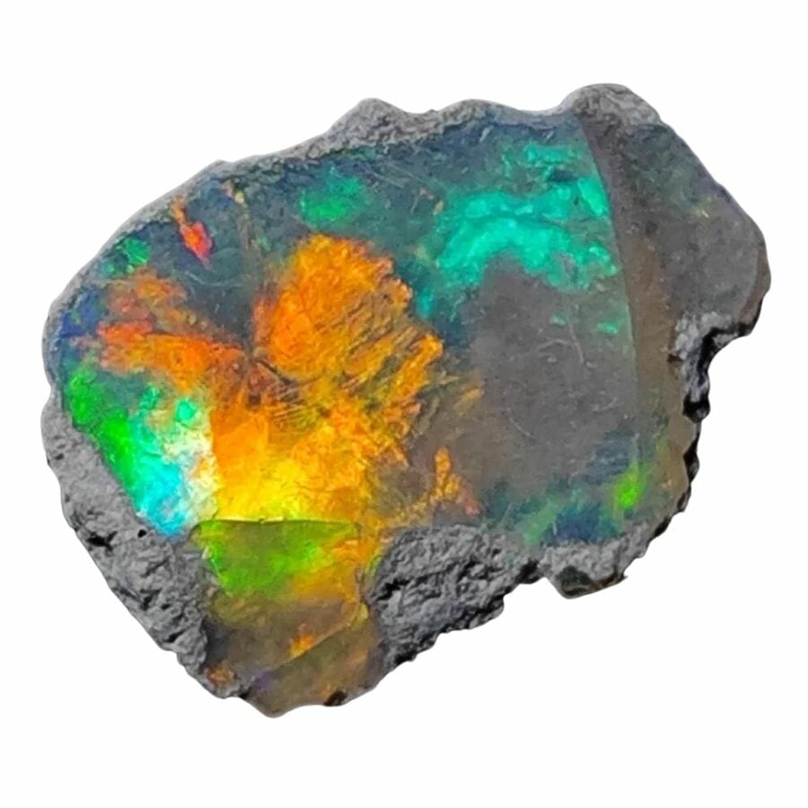 rough opal with orange and green hues