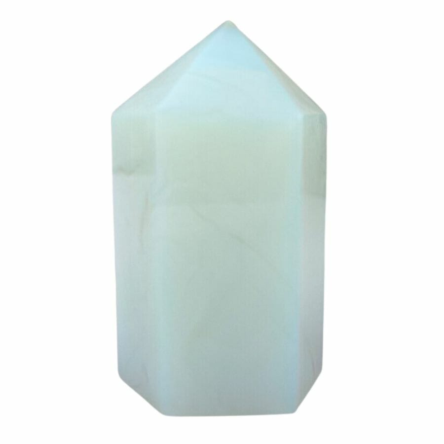 milky white opalite obelisk