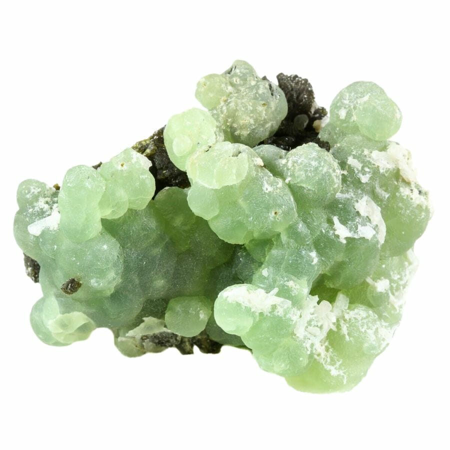lime green botryoidal phrenite crystals