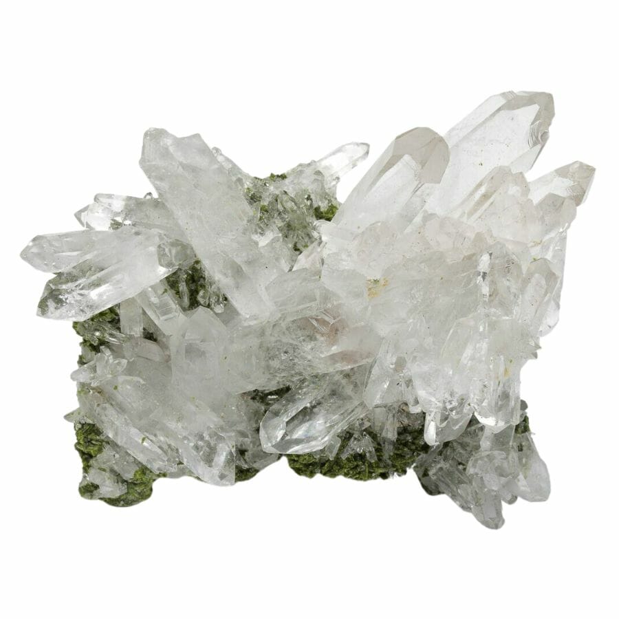 cluster of white translucent quartz crystals from Washington