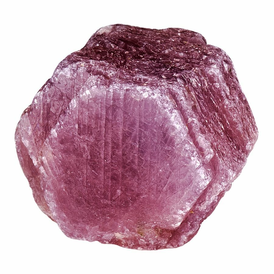 cluster of hexagonal ruby crystals