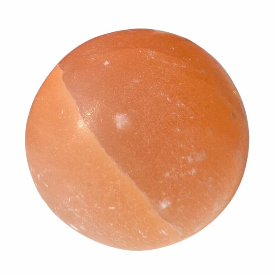 peach colored selenite sphere