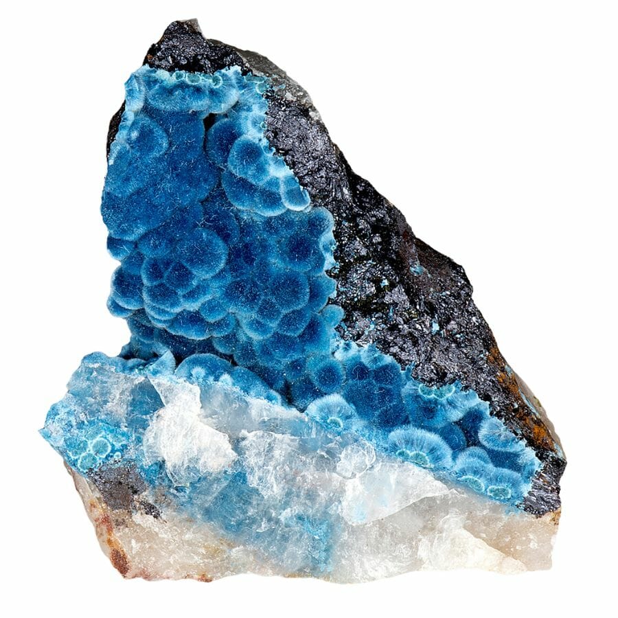 velvety blue botryoidal shattuckite on matrix