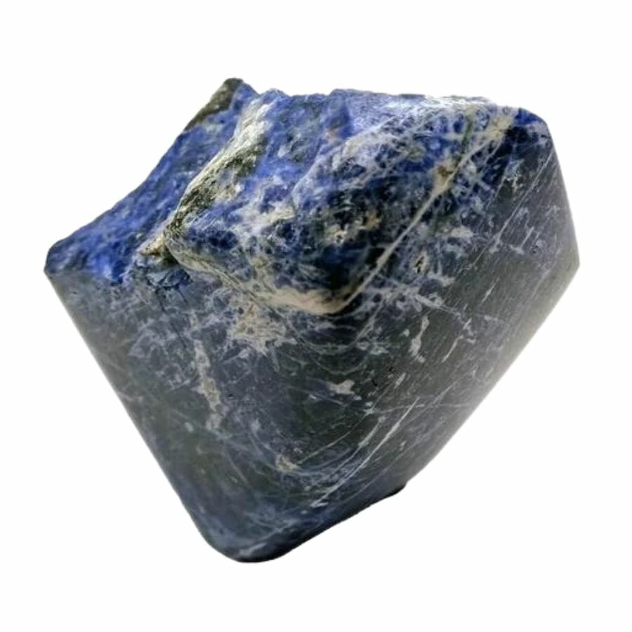 rough blue sodalite with white veins
