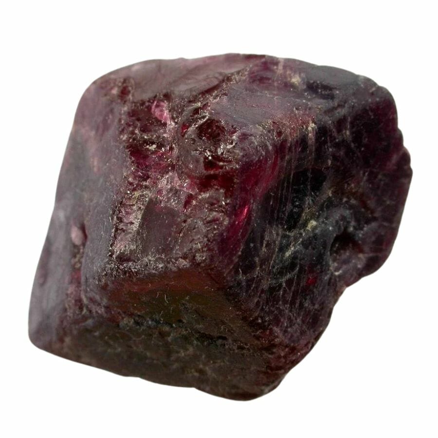rough deep red spinel crystal