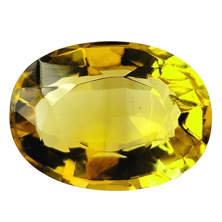 yellow oval topaz gem