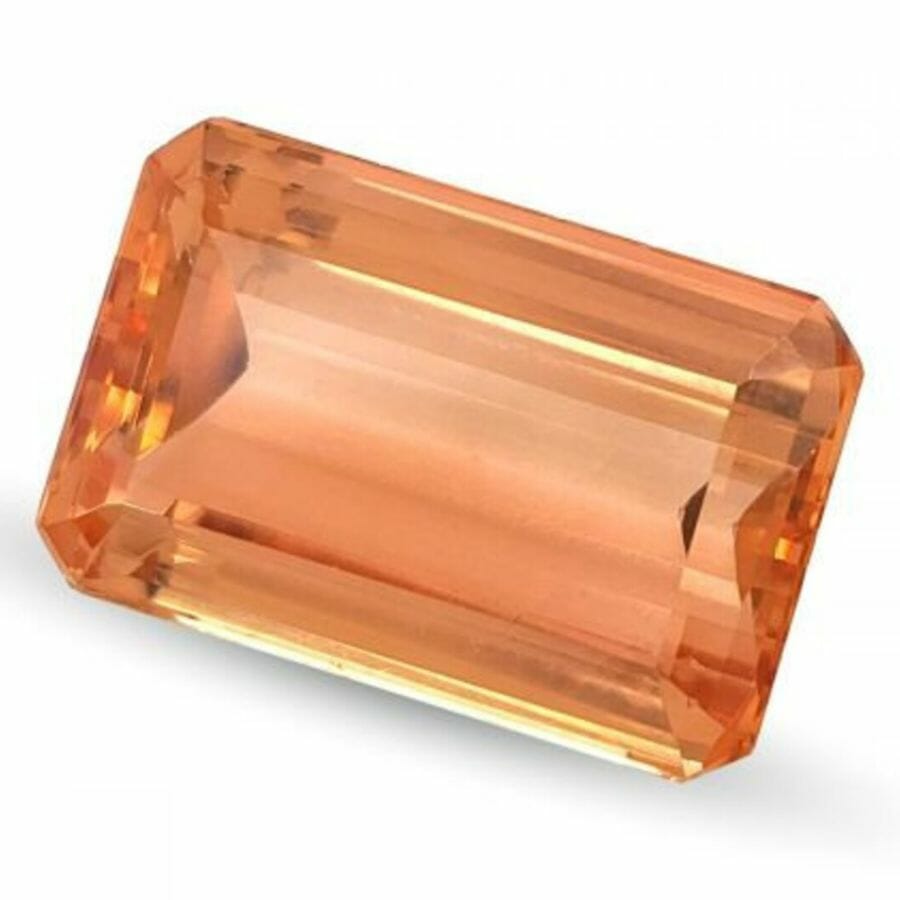 peach colored rectangular topaz gem