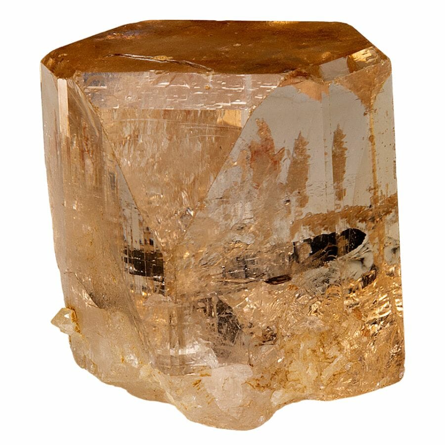 clear peach-colored topaz crystal