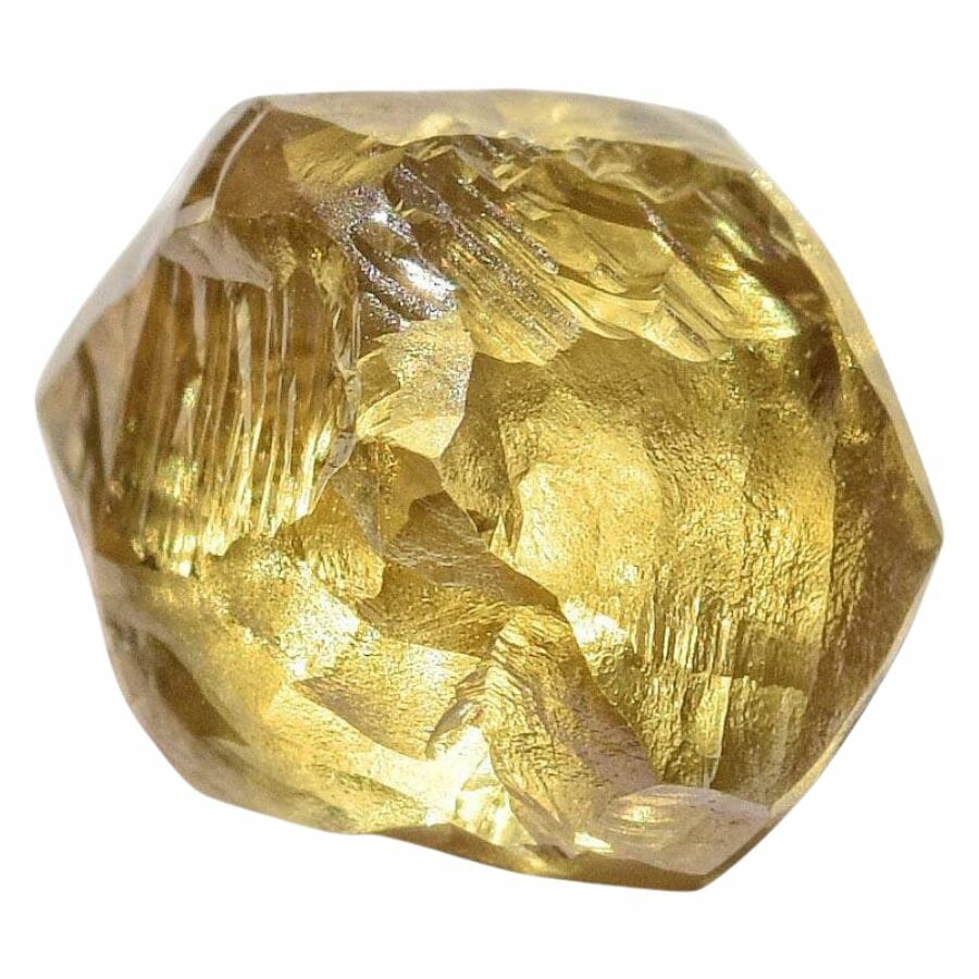 piece of rough yellow diamond