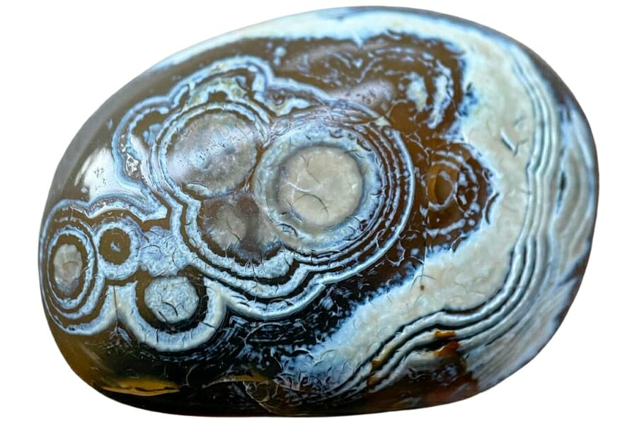 Brown agate with beautiful swirls and bands of white