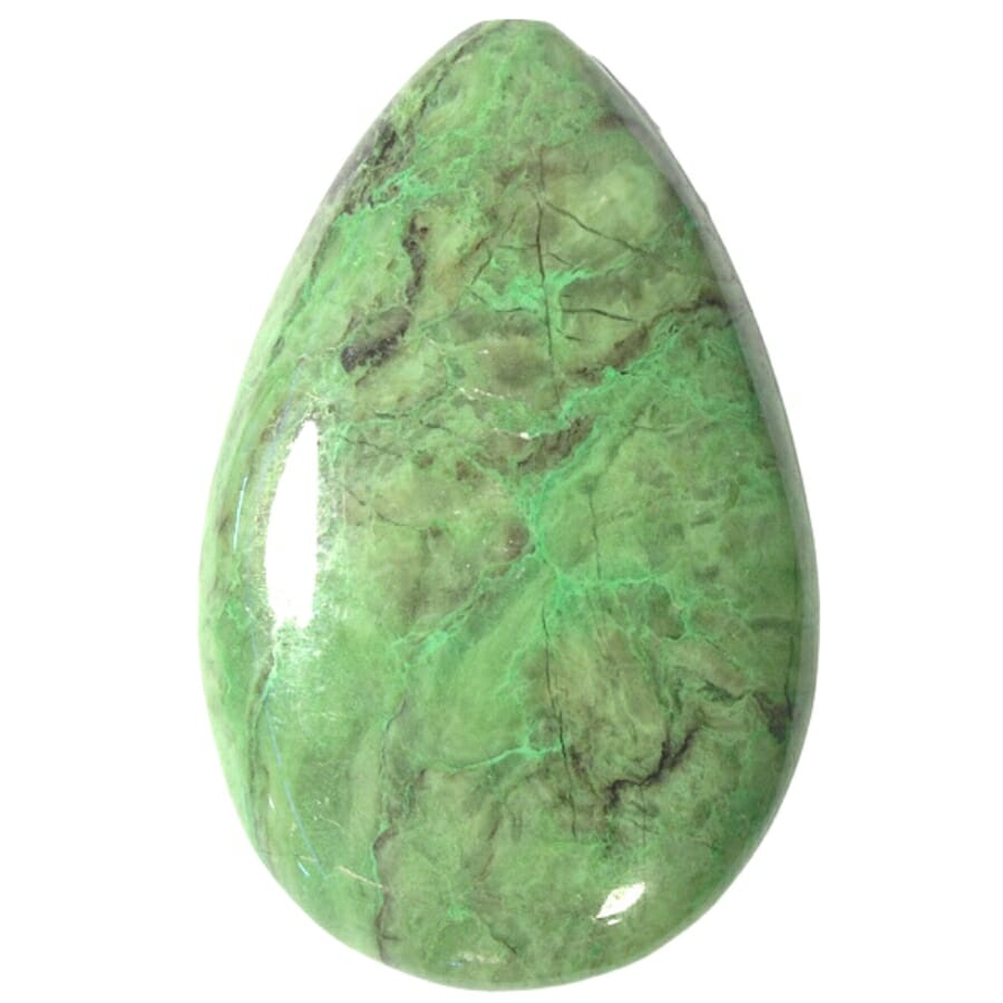 A bright green tumbled albite jade stone