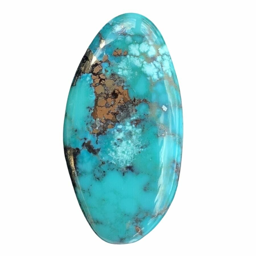 sea blue Campitos turquoise cabochon with brown matrix