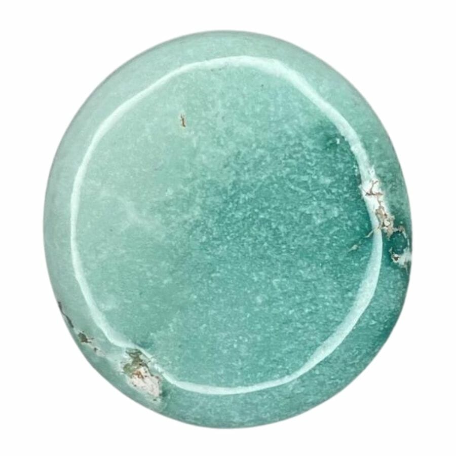 round blue-green Carico Lake turquoise cabochon