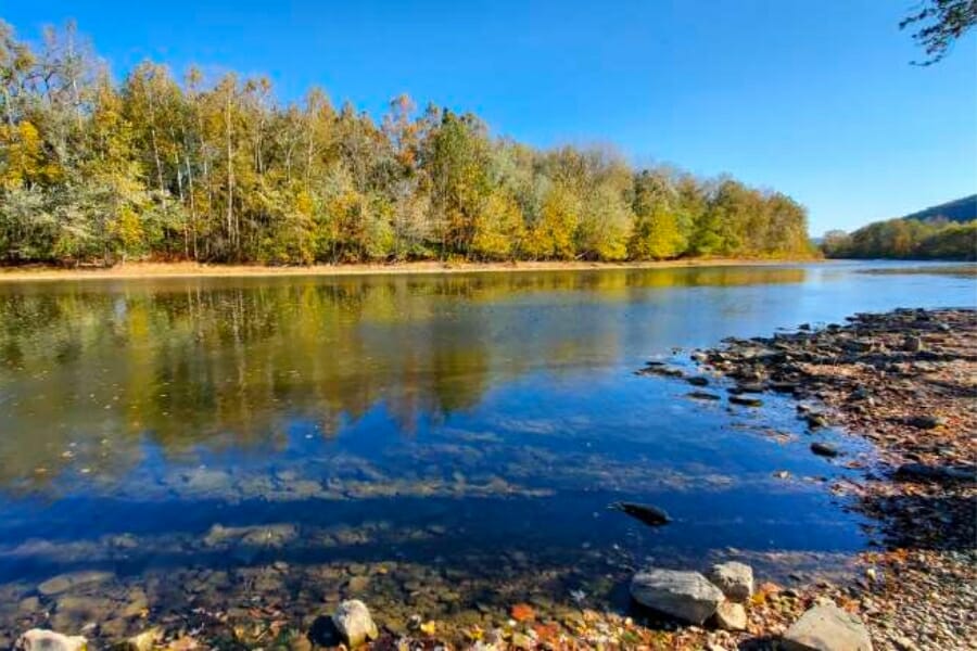 Serene view of the Chemung River